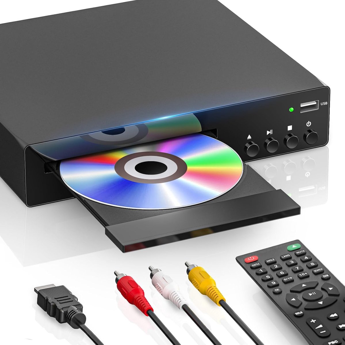 Dvd Speler Met HDMI - Geschikt Voor Divx Ultra, Mpeg1, Mpeg2, Mpeg4 - Full Hd - Regiovrij - Inclusief HDMI En Afstandsbediening - Dvd En Cd Speler - Usb - Inclusief Afstandsbediening - Dvd Films