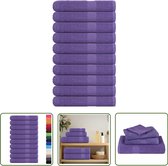 Serviettes de sauna The Living Store 10 pièces 80x200 cm 360 g/m² 100% coton violet - Serviette de sauna - Accessoires de vêtements pour bébé de Sauna - Serviette en coton - Serviette absorbante - Set de serviettes