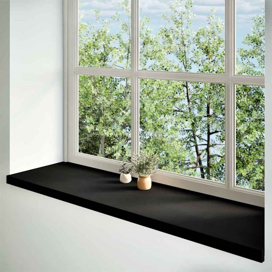 vidaXL Vensterbanken 2 st onbehandeld 90x25x2 cm massief eikenhout, raamplaat, houten traptrede, interne vensterbank, eiken vensterbank