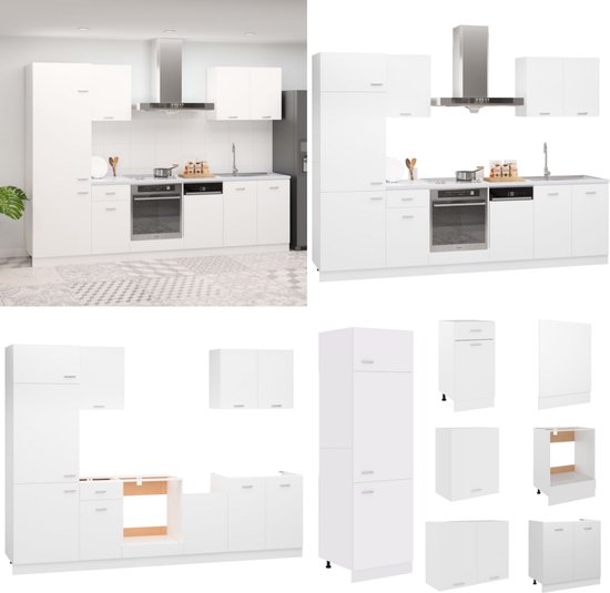 7-delige Keukenkastenset (wit)