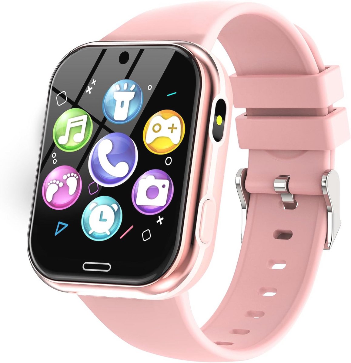 Smartwatch voor Kinderen met Telefoonfunctie, Spelletjes, SOS-functie, Muziek en Stappenteller