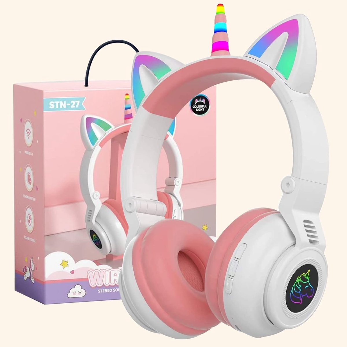 Draadloze Hoofdtelefoon voor Kinderen met Eenhoorn Design en Bluetooth 5.1