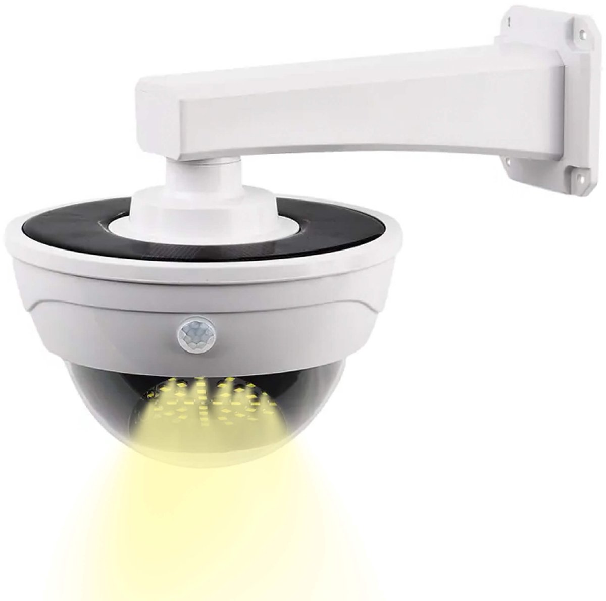 Dummy Fake Security Camera Dome CCTV Camera Zonne energie Beveiligingscamera met knipperend LED licht voor thuis/magazijn