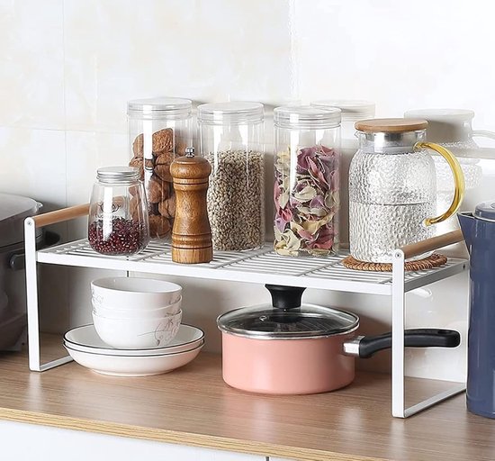 Multifunctioneel houten rek, staand rek, houten werkblad