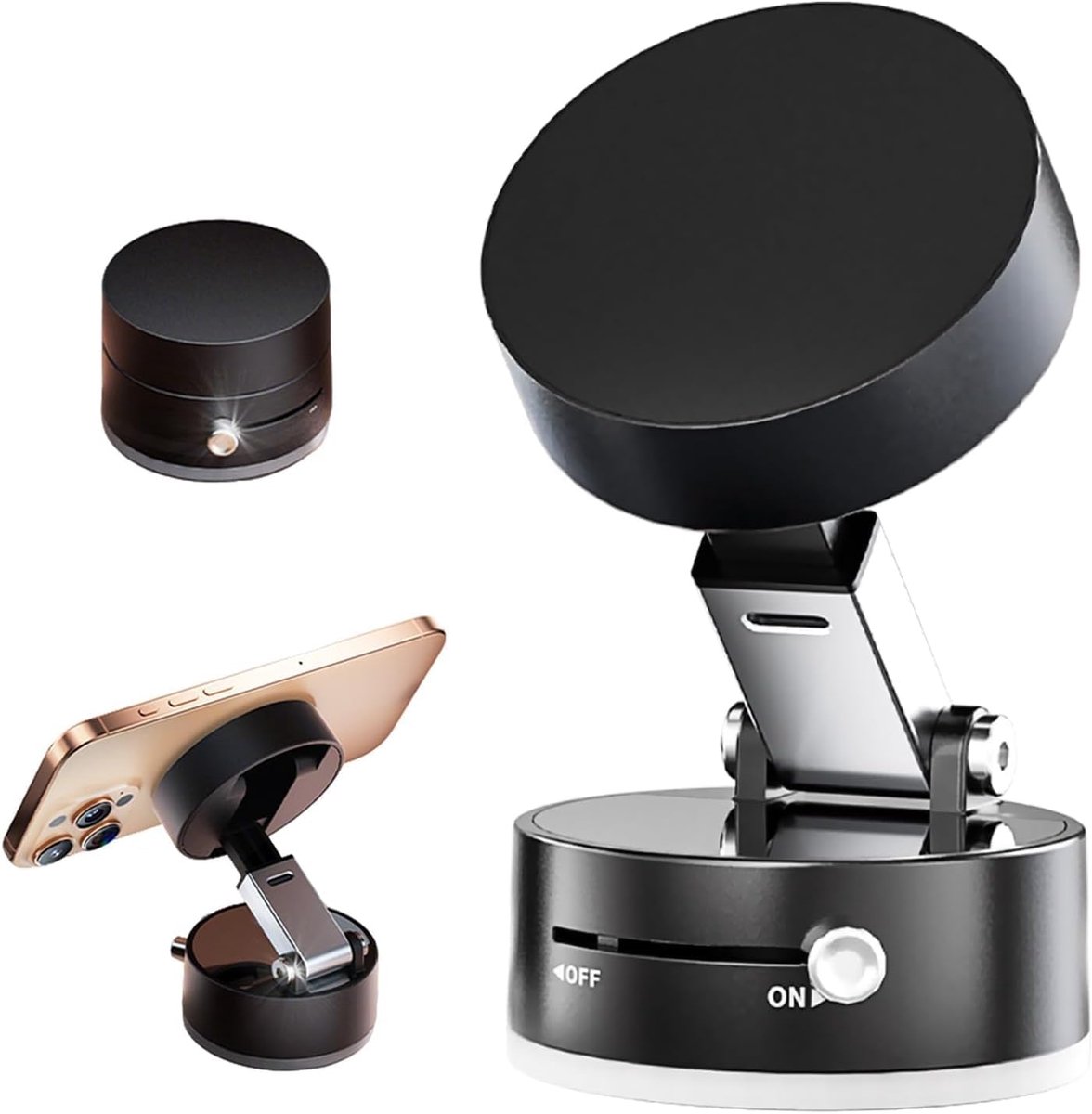 Vacuüm Magnetische Telefoonhouder voor Auto, Opvouwbare en Intrekbare Mount