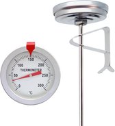 Bol.com Roestvrijstalen voedselthermometer met duidelijk afleesvenster en grote thermometer direct afleesbare wijzerplaatthermom... aanbieding