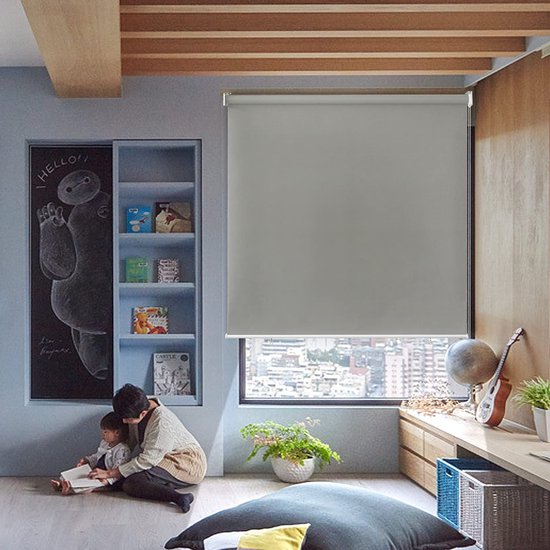 Store enrouleur d'extérieur Aufun, store vertical, rideau de balcon, brise-vue, Protection solaire, rideau occultant, Protection UV, protection contre le vent (180 x 240 cm, Grijs)