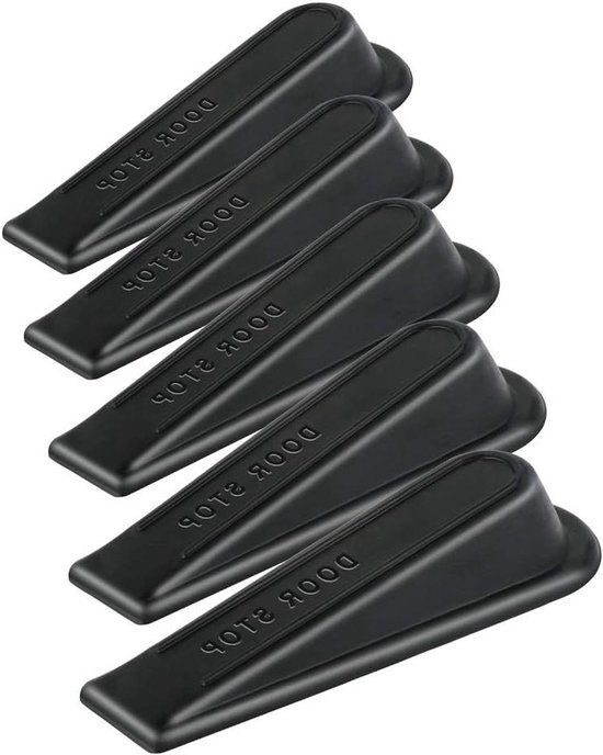 HOTUT 2-delige Rubberen Deurwig - Antislip Deurstopper voor Alle Vloeren en Oppervlakken, Wigvormig (Wit