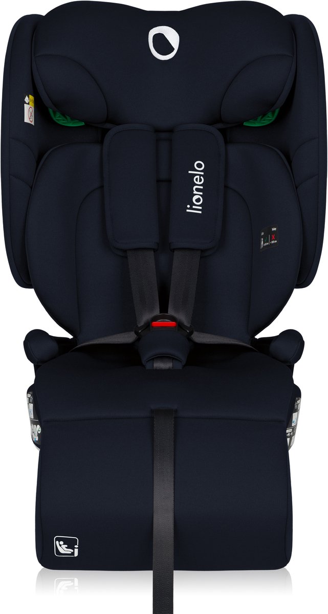 Lionelo Nelly i-Size ISOFIX - Inklapbare Peuter Autostoel (76-150 cm / 1.5-12 Jaar / 9-36 kg/Groep 1,2,3) - Grote Side Protection - 5-punts gordels - TopTether Alarm - 4 Ligstanden - Bekerhouder