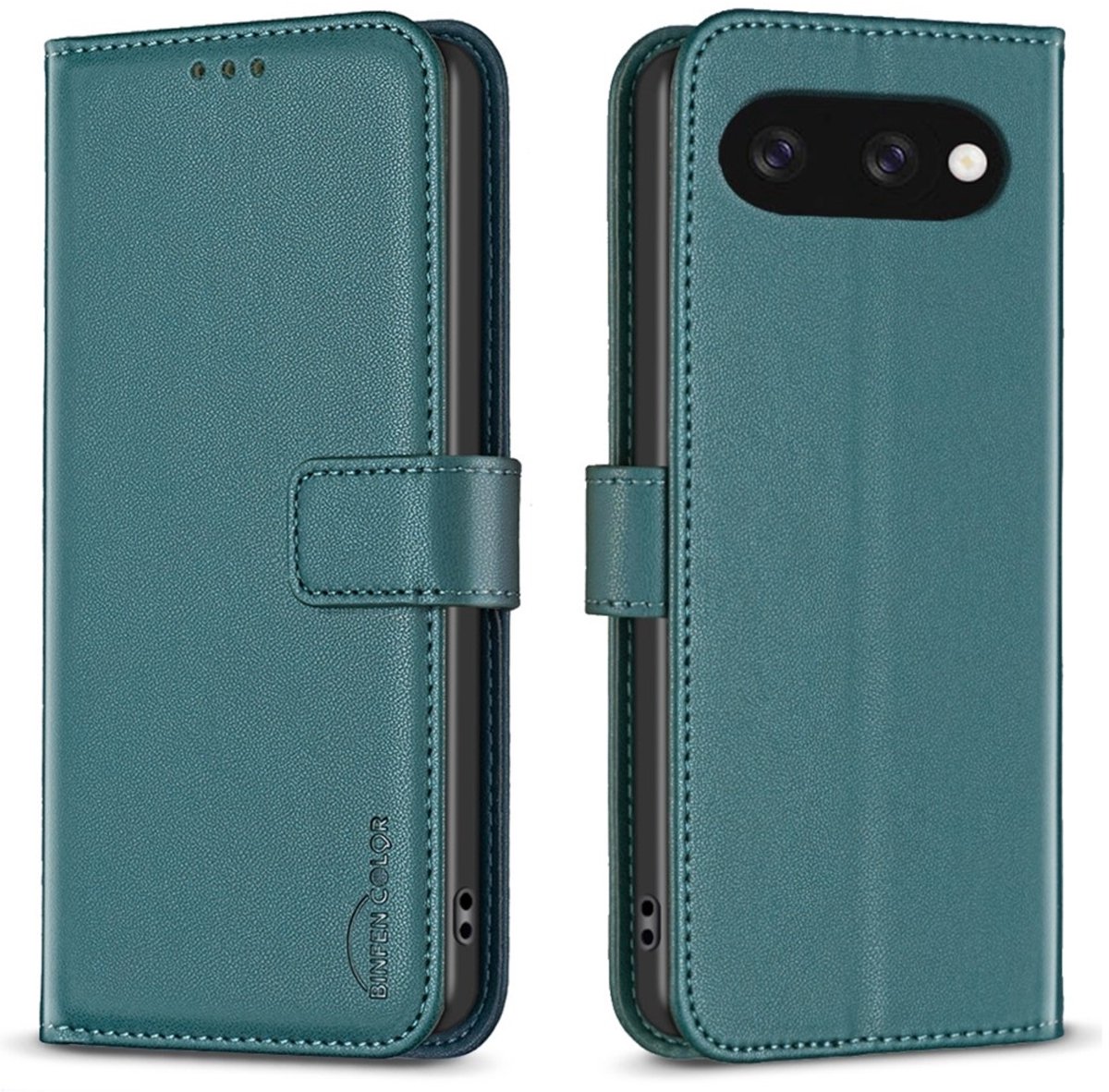BINFEN Hoesje - Geschikt voor Google Pixel 9a Hoesje - BINFEN Book Case - Groen