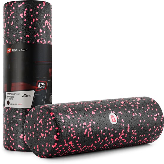 Hop-Sport HS-P030SYG Fasciarol voor de wervelkolom – massagerol voor het hele lichaam, zelfmassage van milieuvriendelijk EPP – medium hard (Rood)