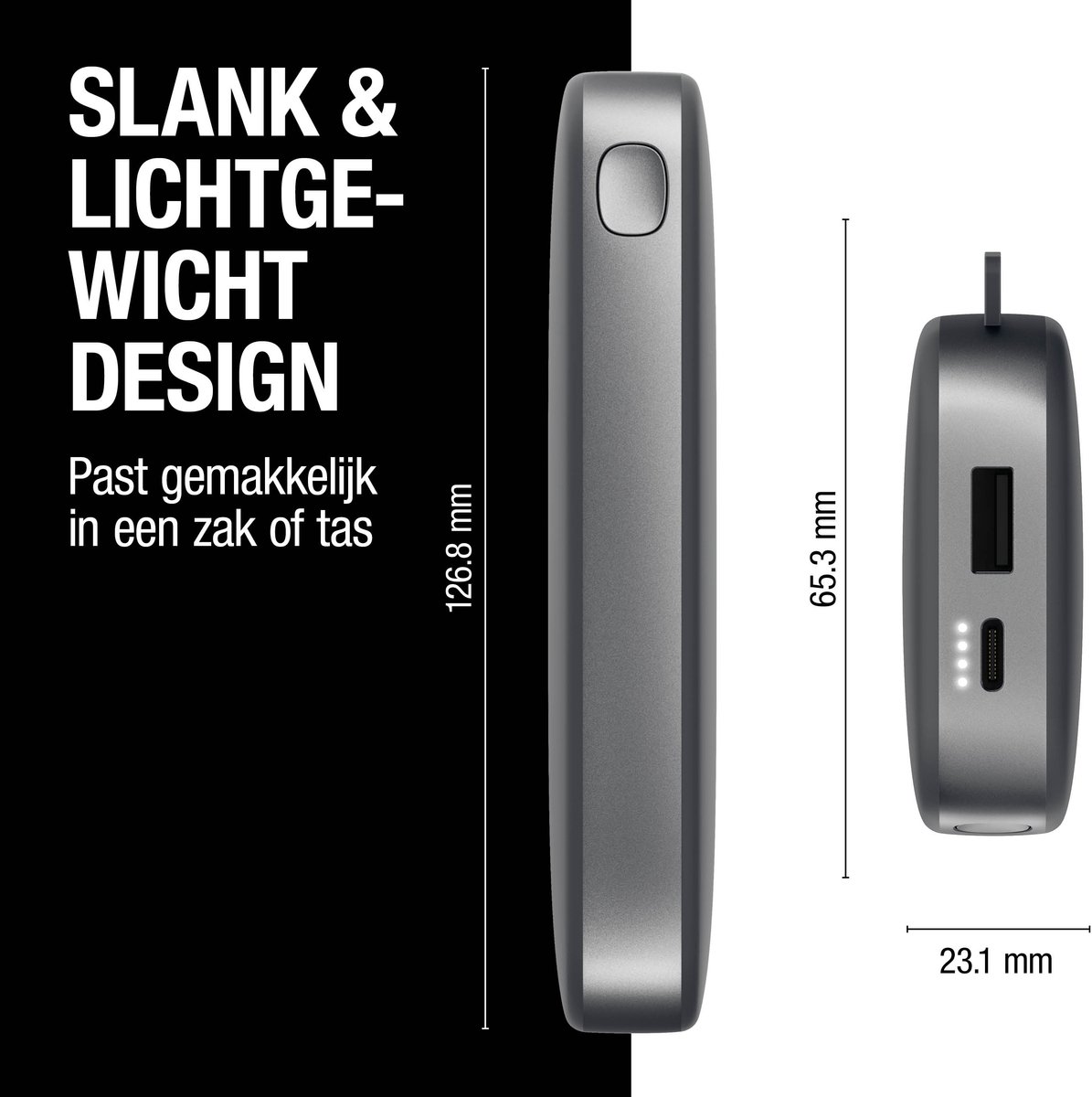 Fresh Powerbank 12000 mAh Ultra Snellader 20W PD Zwart - afbeelding 3