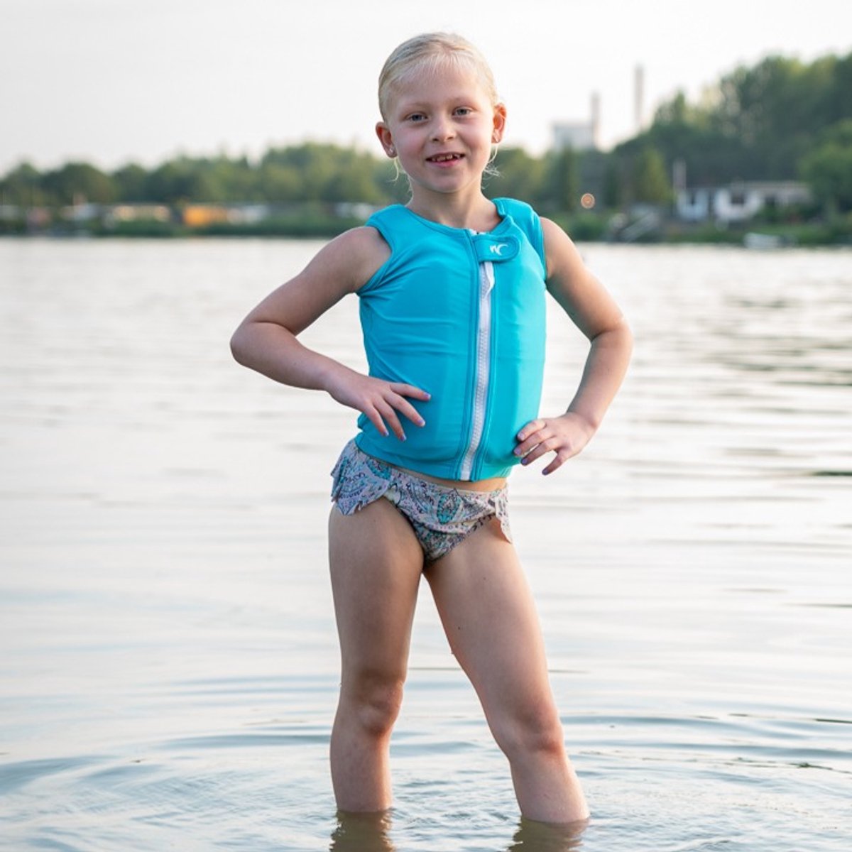 Watrflag swim suit Marseille Kids Turquoise - zwemvest / drijfvest voor kinderen — afbeelding 3