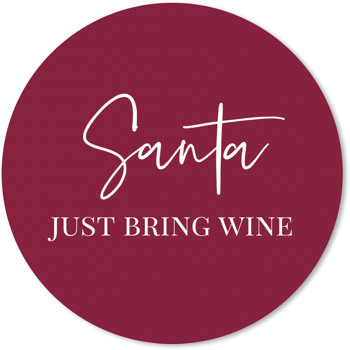 Muismat rond 40x40 cm - Mousepad Santa - Wine - Rood - Kerst - Kerstman - Ronde muismatten
