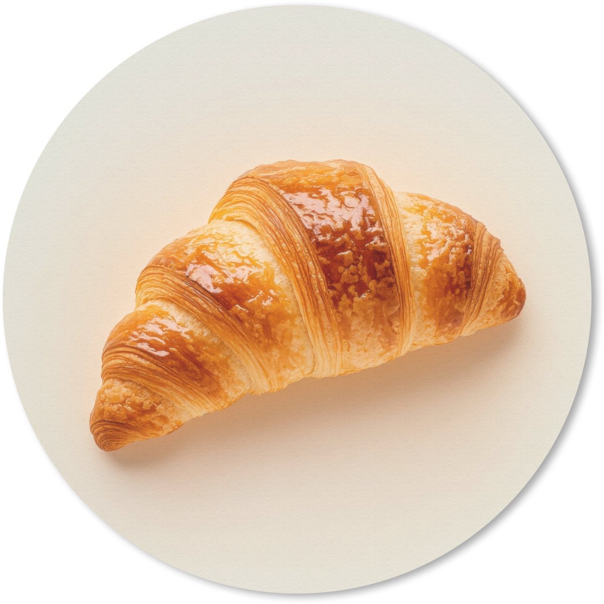 Muismat rond 40x40 cm - Mousepad Croissant - Brood - Beige - Ronde muismatten