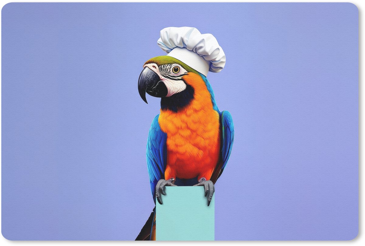 Muismat 27x18 cm - Mousepad Papegaai - Koksmuts - Vogel - Leuk - Muismatten