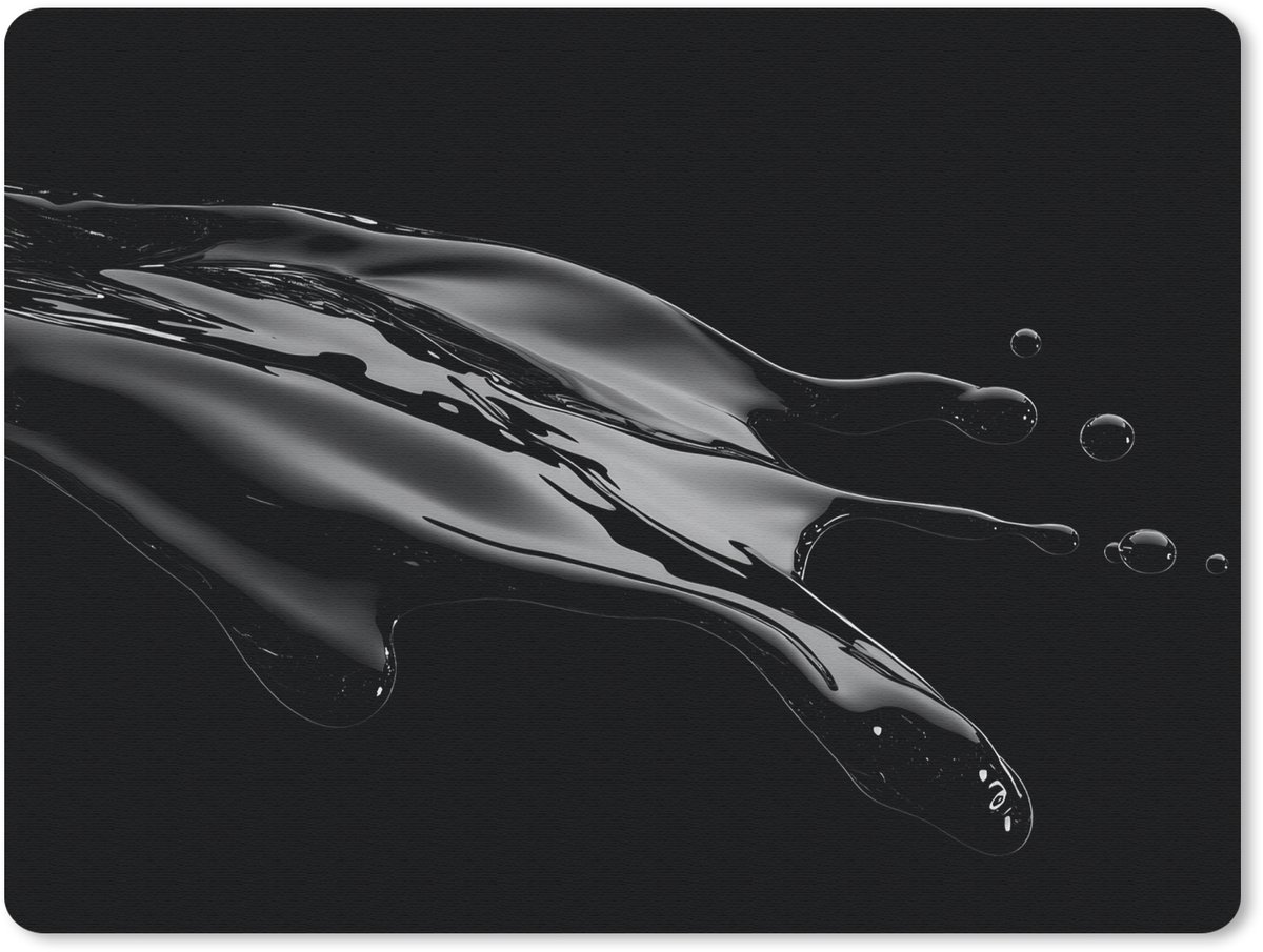 Muismat 23x19 cm - Mousepad Zwart - Splash - Water - Muismatten