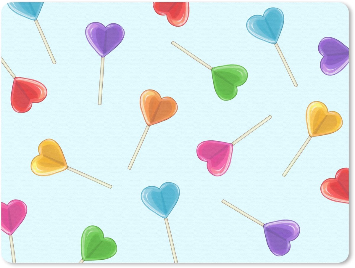Muismat 23x19 cm - Mousepad Lolly - Regenboog - Snoep - Muismatten