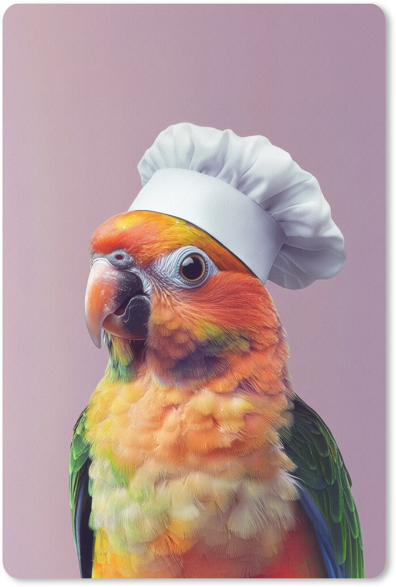 Muismat 18x27 cm - Mousepad Papegaai - Koksmuts - Nieuwsgierig - Vogel - Muismatten