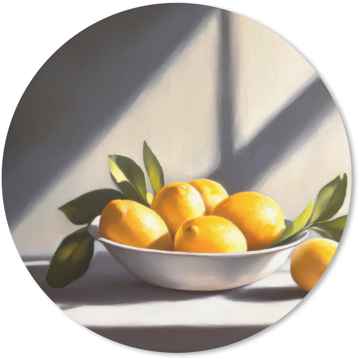 Muismat rond 40x40 cm - Mousepad Citroenen - Stilleven - Geel - Ronde muismatten
