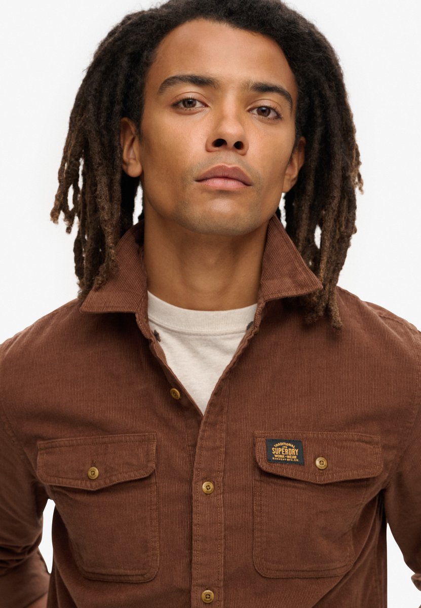 Superdry Trailsman corduroy overhemd met relaxte pasvorm Heren Lange mouwen shirts Bruin