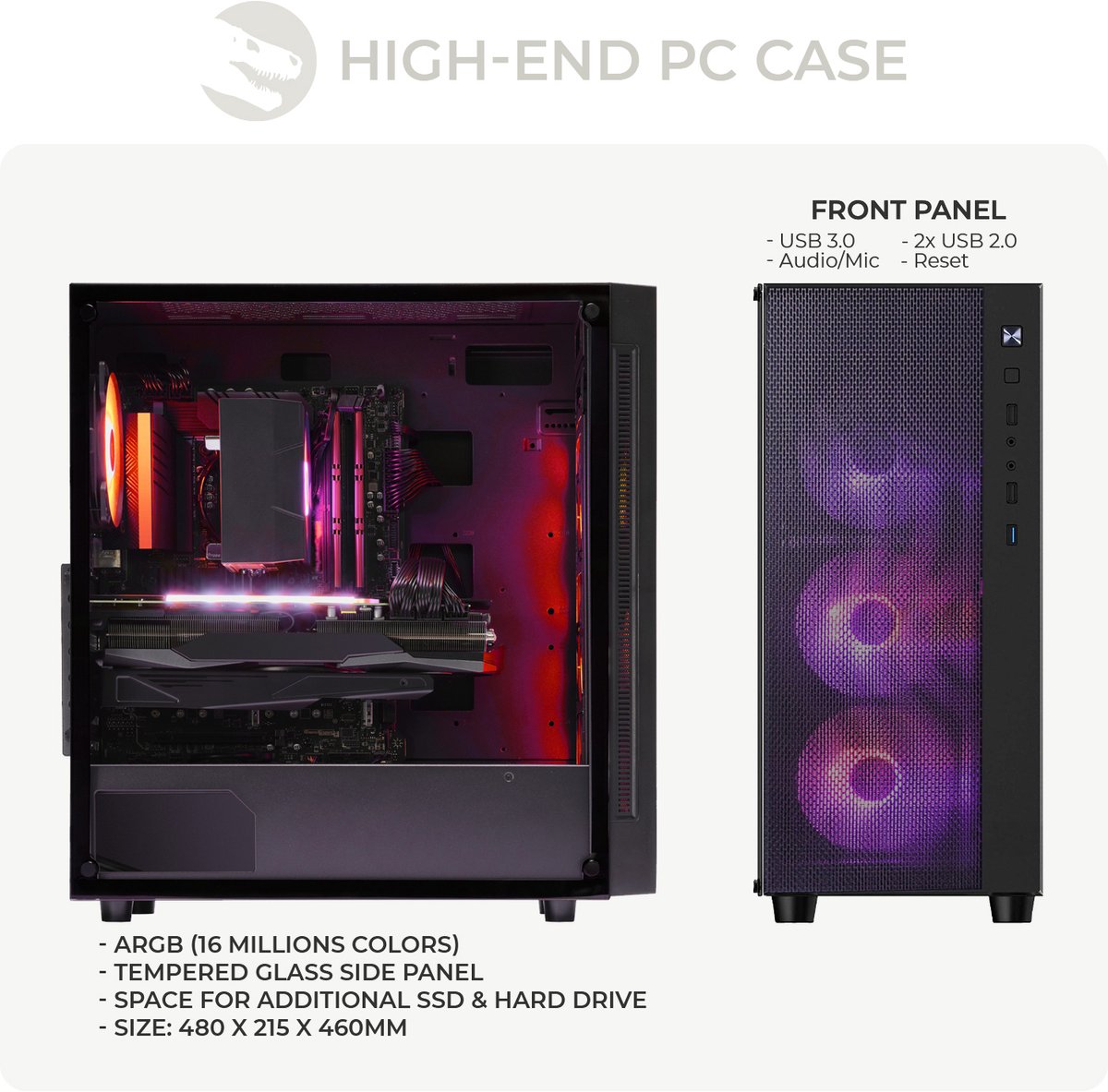 Sedatech Expert Gaming PC Compact • AMD Ryzen 7 5700X 8x 3.4GHz • Radeon RX 9070XT • 32Gb RAM • 1Tb SSD M.2 • WiFi • Windows 11 • Desktop computer thumbnail 4
