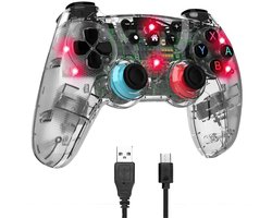 NAXSIR Draadloos Controller compatibel Nintendo Switch Pro- Bluetooth Gamepad met RGB 7-Kleuren Verlichting,Trillingsfeedback & Lange Speeltijd