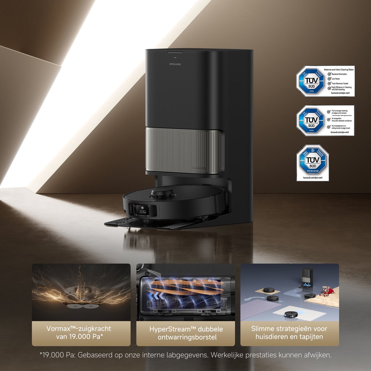 Dreame L40s Pro Ultra – Robotstofzuiger met Dweilfunctie - Automatisch Leegsysteem en Zelfreinigende Dweil - 19.000 Pa Zuigkracht - AI Navigatie - Smart Docking - Geschikt voor Huisdierharen — afbeelding 5