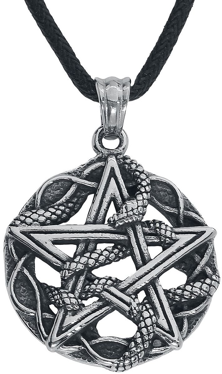 Goedkoopste etNox hard and heavy Schlangen Pentagramm Halsketting zilverkleurig Unisex