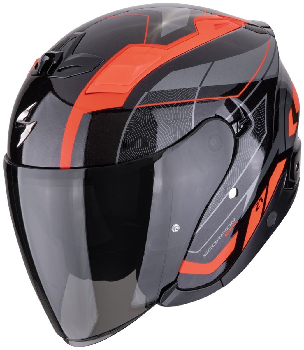 Scorpion EXO-Z1 Vue Zwart Rood Jethelm - Maat M - Helm
