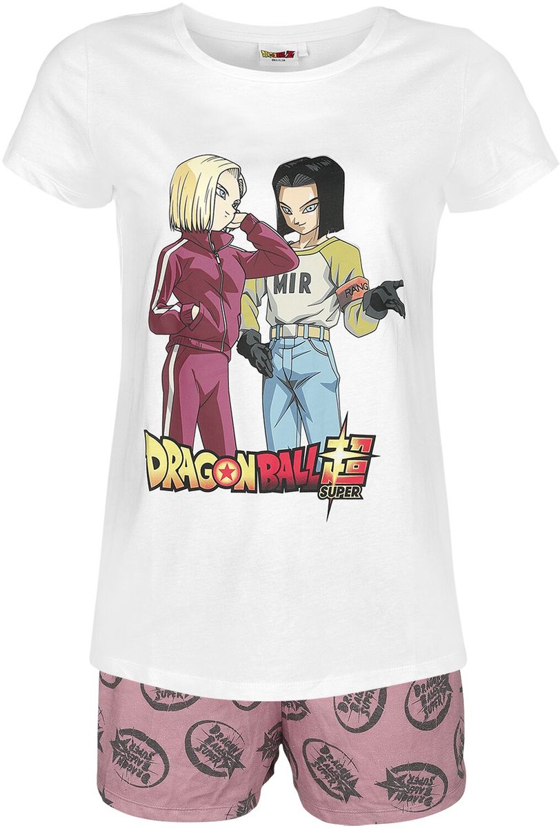Dragon Ball Super - Androids Pyjama wit-roze Katoen -