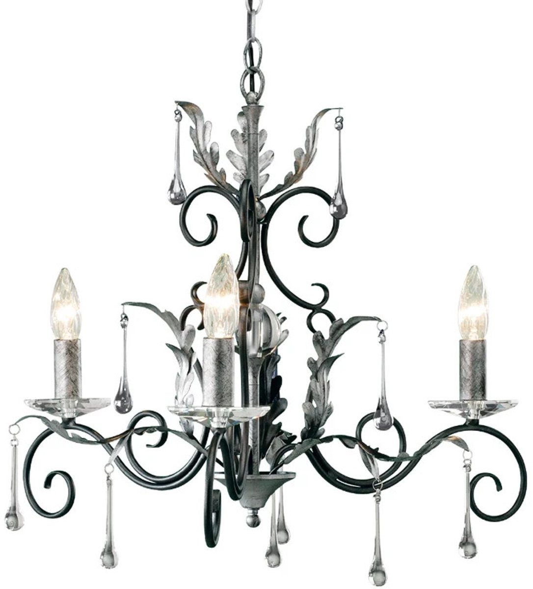 Elstead Lighting LED Kroonluchter | 3X E14 Max 60W | Dimbaar | Black with Silver Patina