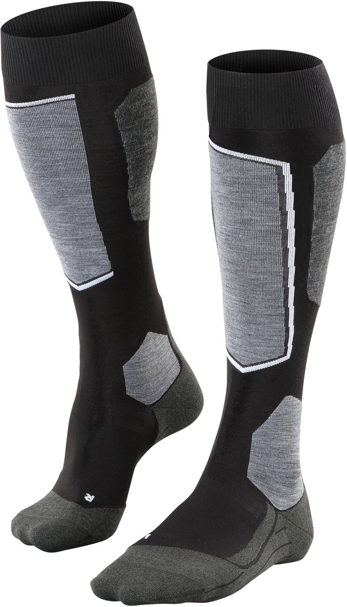 FALKE SK6 warm dun wol functioneel materiaal skisokken dames Zwart