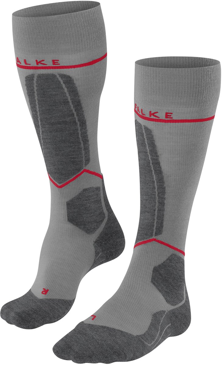 FALKE SK4 met compressie wol functioneel materiaal compressie skisokken heren Grijs