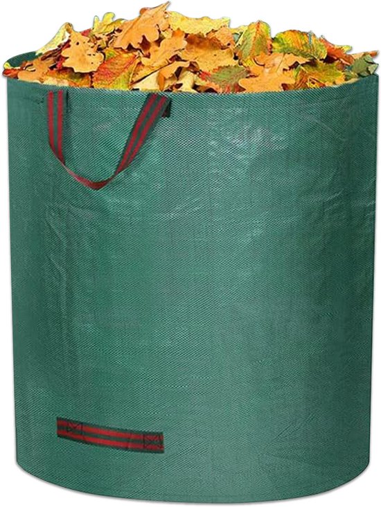 Sac à déchets de jardin Muntel® - 272 litres - Durable - Réutilisable - Indéchirable - Plastique - Ø 67 cm x 70 cm de haut - Vert - 3 pièces
