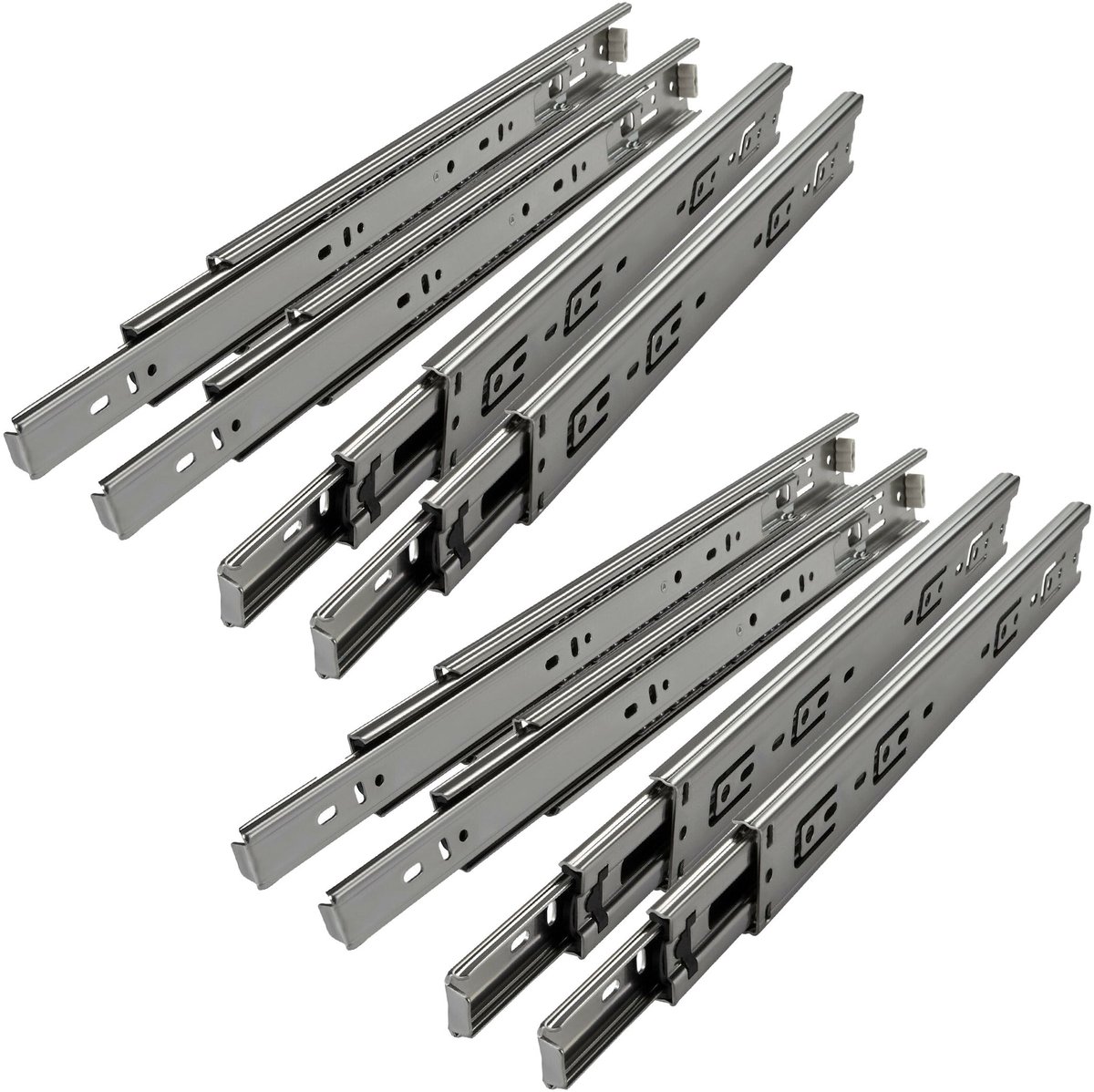 4 Paar (8 stuk) Volledig uitschuifbaar Ladegeleider KV1-45-H45-L550-NF Lengte 550 mm Draagkracht 45 kg gegalvaniseerd van SOTECH
