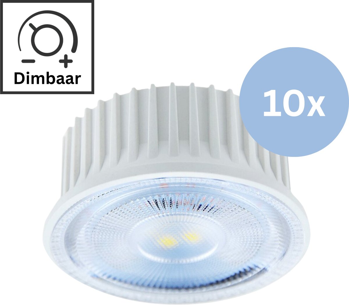 Prinos Plafond inbouwspotjes inbouw modules - 50 x 22 mm - Dimbaar - Warm wit - 10Pack