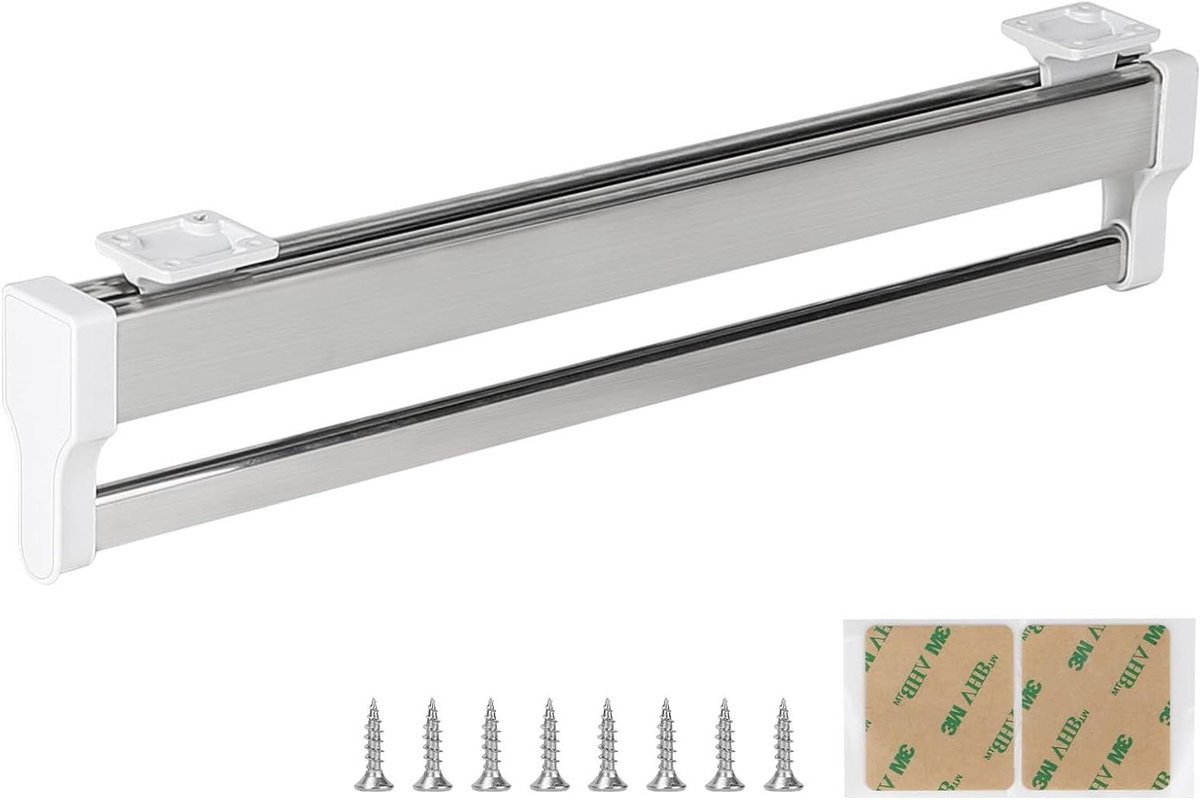 Uittrekbare kledingstang verstelbaar van 40 tot 80 cm voor kasten met een diepte van 400 mm