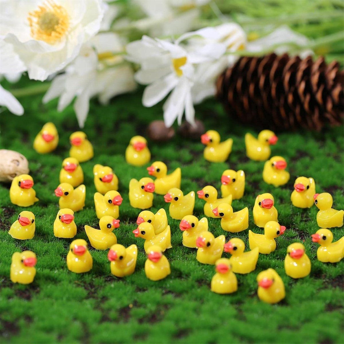 Kleine eenden van hars, 100 stuks, mini-eendenfiguren voor