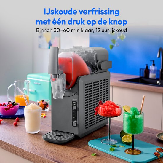 MEDION Slush Machine (2,6 L capaciteit voor slushijs, 1,9 L inhoud, slush maker voor dranken, 5 standen, bereidingstijd 30–60 min, thuisgebruik, met compressor, ijsmachine, MD12090) van Medion — afbeelding 5