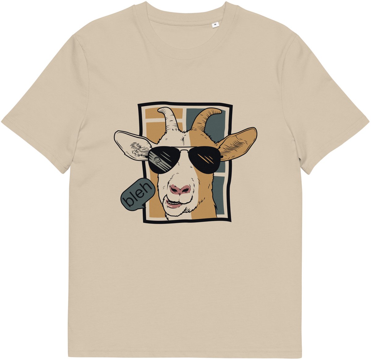 Geit T Shirt - Grappig Dieren Tshirt Dames en Heren - Cartoon Illustratie - Beige - 2XL