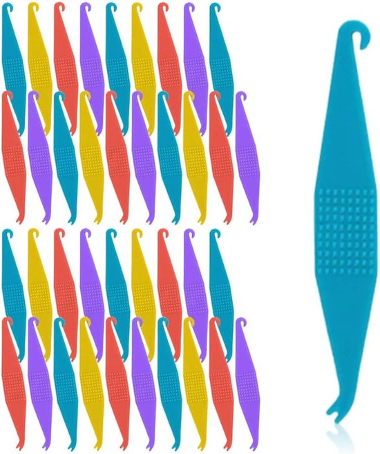 Lot De 10 Outils De Placement/Retrait Élastique - Crochet Cordon - Plastique Léger - Multi-Couleurs