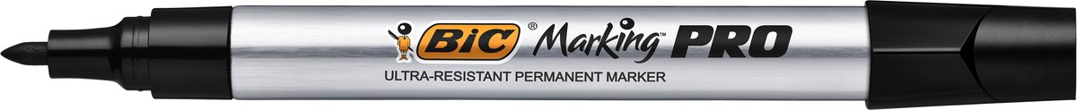 VILTSTIFT BIC PRO 1.1MM ROND PERMANENT ZWART PAK VAN 12
