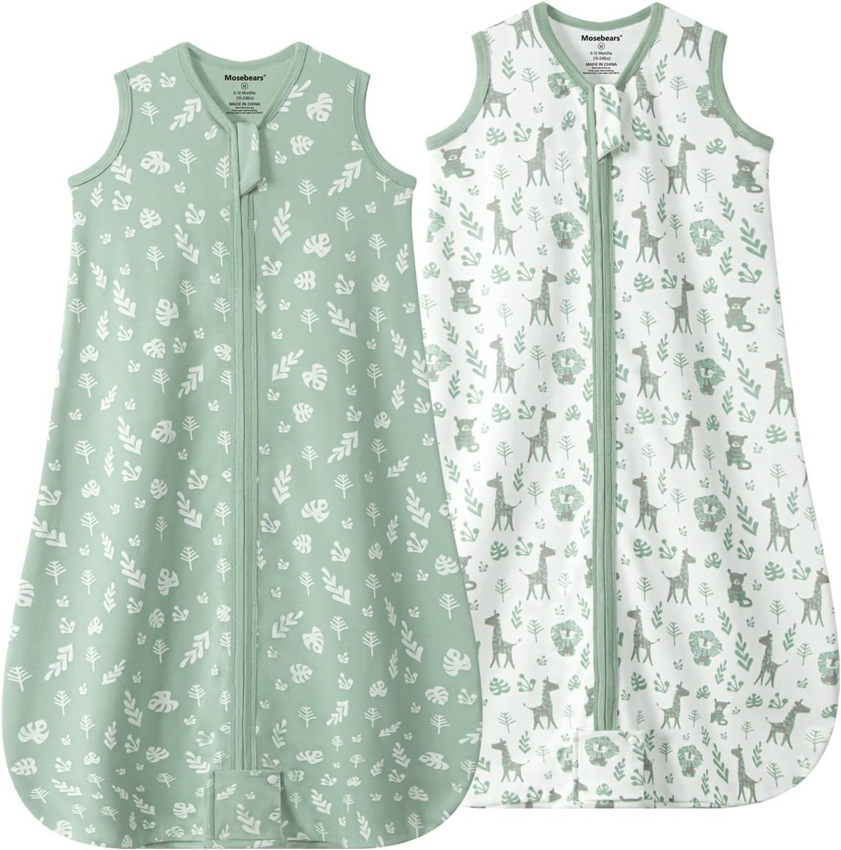 Zomerslaapzak voor Baby's - 0,5 TOG, Ademend en Comfortabel, 100% Katoen (2 Stuks)