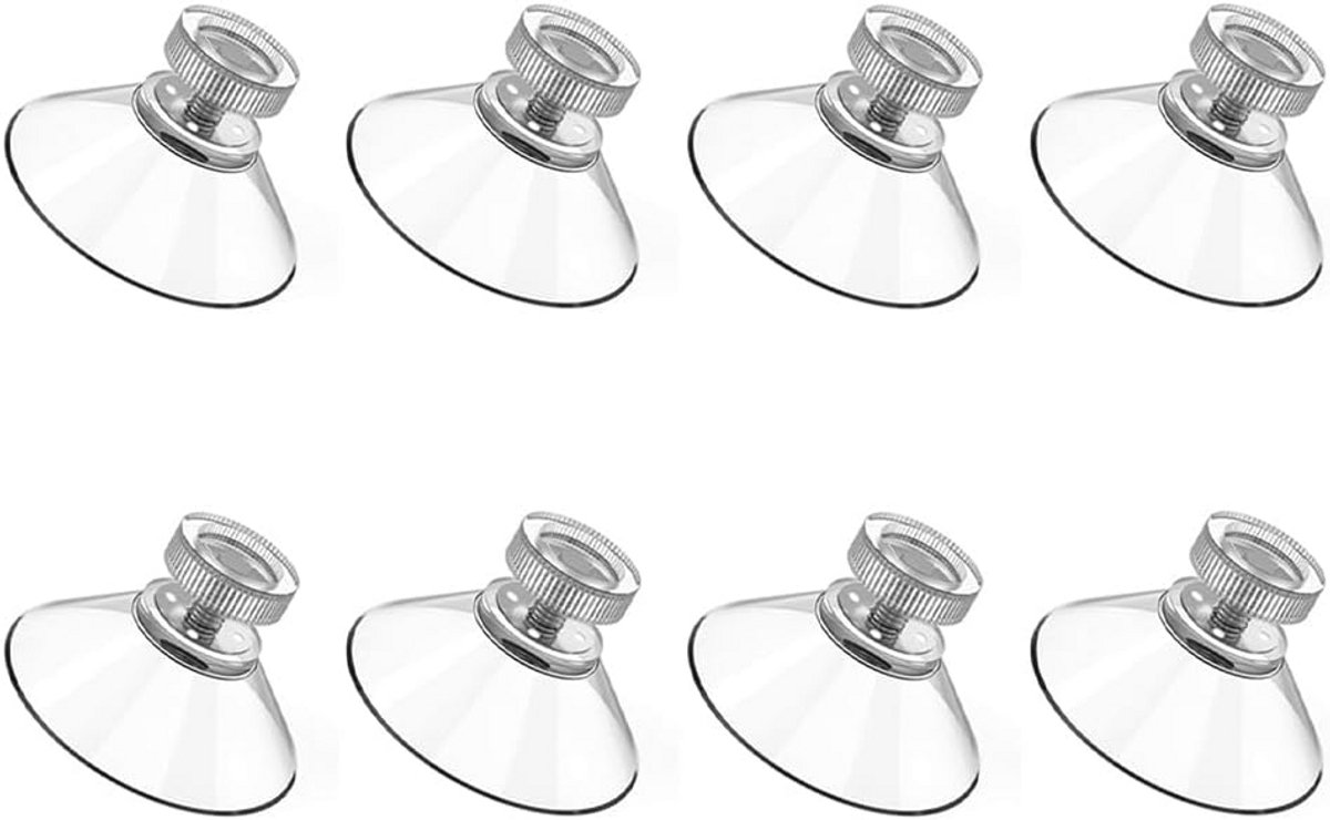 Transparante Zuignappen met Schroefdraad - 8 Stuks, Ideaal voor Badkamer en Keuken