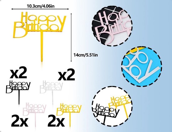 24 Stück Schwarze Acryl-Kuchendekorationen – Runde Spiegel-Topper, 5,1 Cm, Für Geburtstag & Cupcakes