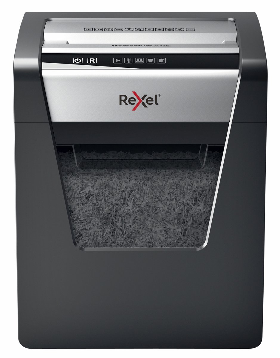 Rexel Momentum X415 Stille Papierversnipperaar - P4 Snippers - Tot 15 Vel - 23L - Zwart