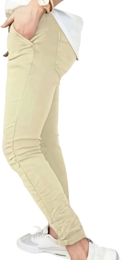 Nivard Pantalon Dames - Chino - Golfbroek - Nette Broek - Met Elastische Tailleband - Volwassenen - Abrikoos - L
