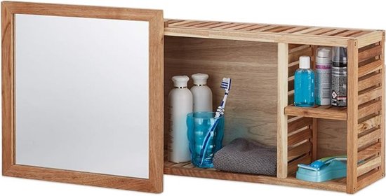 HollyHOME Badkamerspiegelkasten, 3 spiegeldeuren, wandkast met