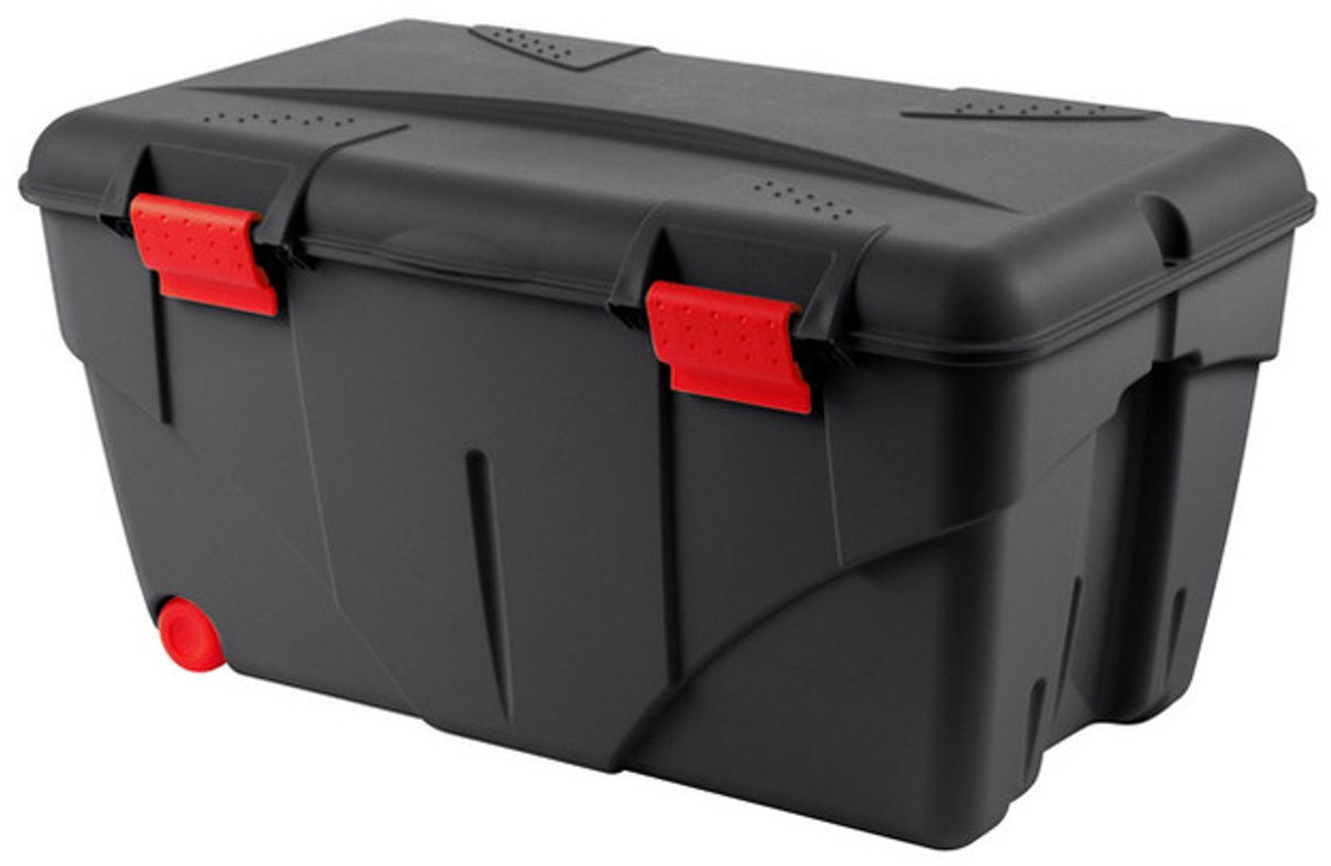 Power Tower TRAFIC BOX 85 L scharnierend deksel met clipsluiting. 2 wielen.